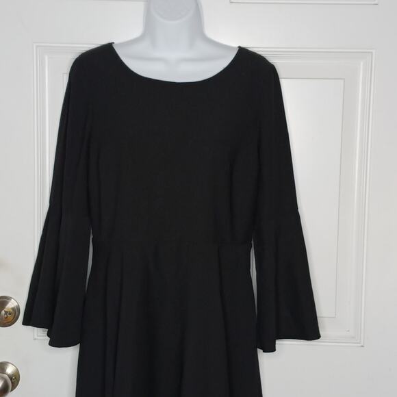 Halston Ponte Fit and Flare Bell Sleeve Dress NWOT - Picture 7 of 12